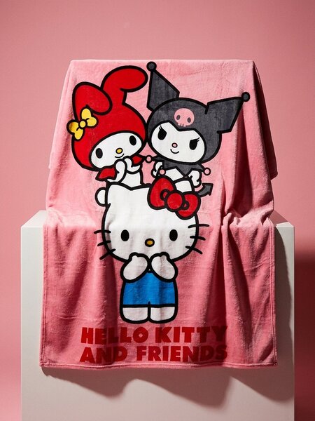 Sinsay - Mintás takaró Hello Kitty - pasztellpink