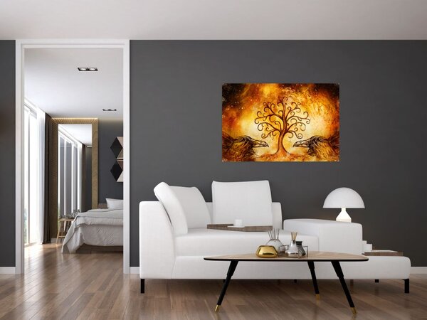 Természetes absztrakt kép fáról (90x60 cm)