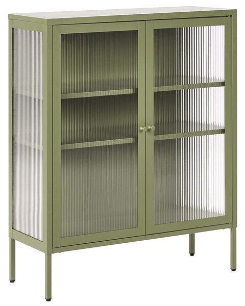 Vitrin LERRYN Fém 90 cm Zöld
