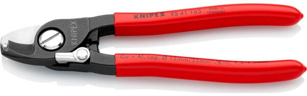Knipex 95 41 165 95 41 165 Kábelvágó olló Alkalmas (csupaszoló technika) Alumínium- és rézkábel, egy- és többerű 12 mm 35 mm²
