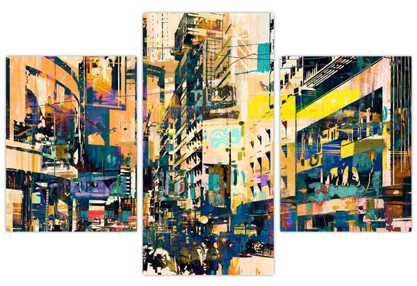 Kép - Festett absztrakció (90x60 cm)