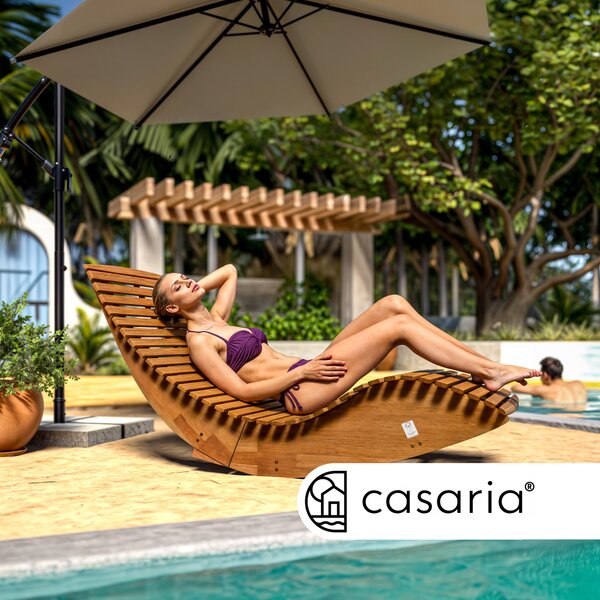 Casaria® Ergonomikus napozóágy - akác
