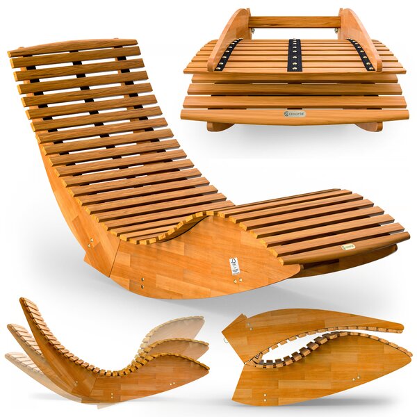 Casaria® Ergonomikus napozóágy - akác