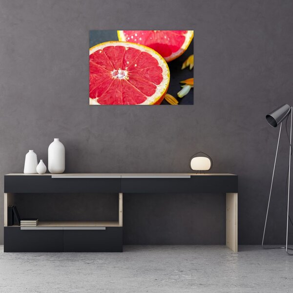 Szeletelt grapefruit képe (70x50 cm)
