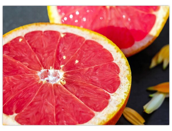 Szeletelt grapefruit képe (70x50 cm)