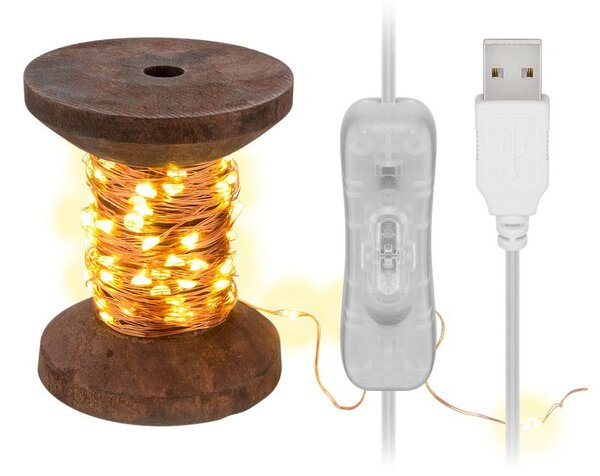 Goobay 60341 Yarn Bobbin Beltéri LED fényfüzér 10m - Meleg fehér