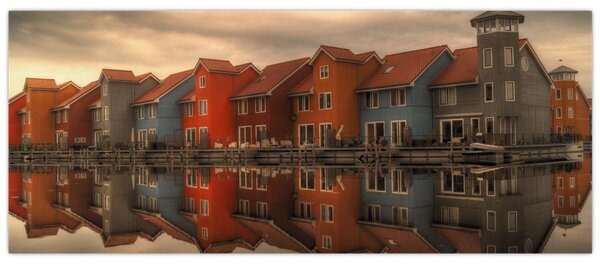 Színes házak képe (120x50 cm)