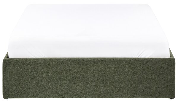 Ágyneműtartós ágy fejtámla nélkül DINAN Buklé Sötétzöld 120 x 200 cm