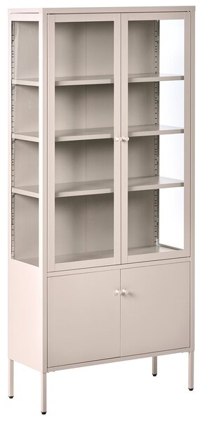 Üveges vitrin OXTED Fém 80 cm Bézs