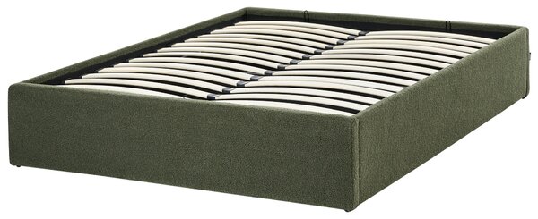 Ágyneműtartós ágy fejtámla nélkül DINAN Buklé Sötétzöld 120 x 200 cm