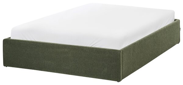 Ágyneműtartós ágy fejtámla nélkül DINAN Buklé Sötétzöld 120 x 200 cm
