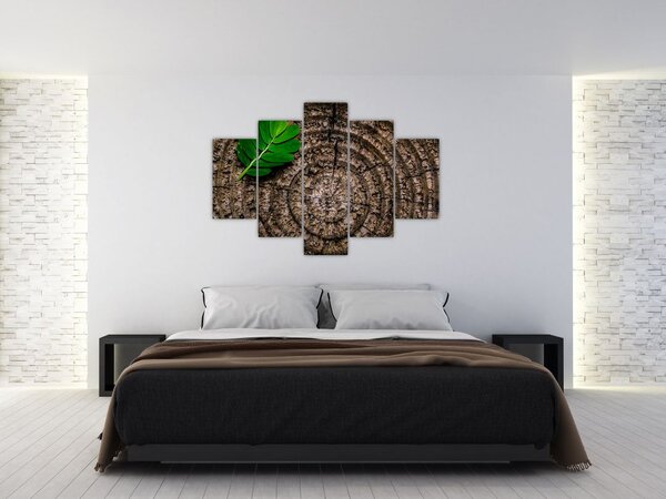 Kép egy levél a fatörzsön (150x105 cm)