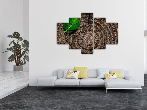 Kép egy levél a fatörzsön (150x105 cm)