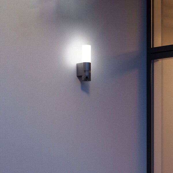 STEINEL L 620 Cam SC LED kültéri falilámpa antr., Fekete, Alumínium, Modern