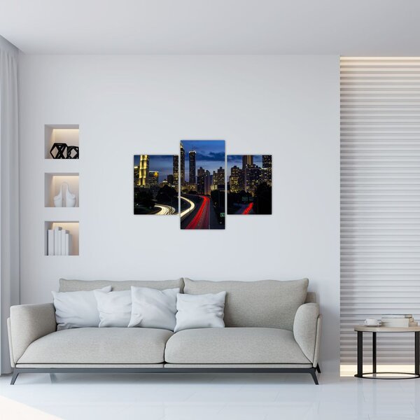 Éjszakai város képe (90x60 cm)