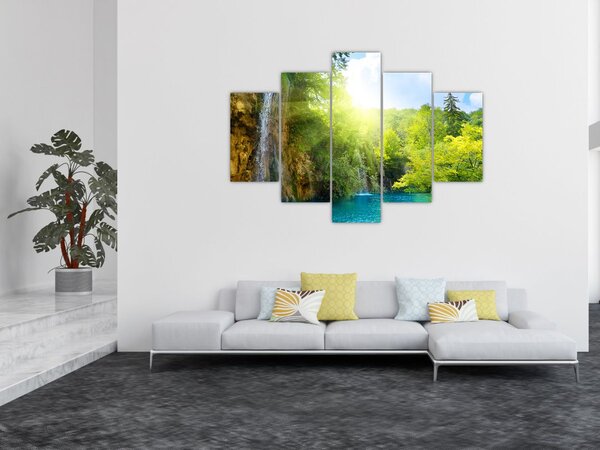 Kép - vízesések az erdőben (150x105 cm)