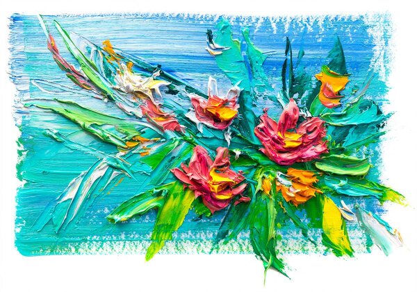 Fotótapéta - Olajvirágok (152,5x104 cm)