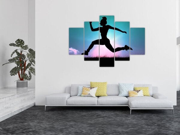 Ugráló nő sziluettek képe (150x105 cm)