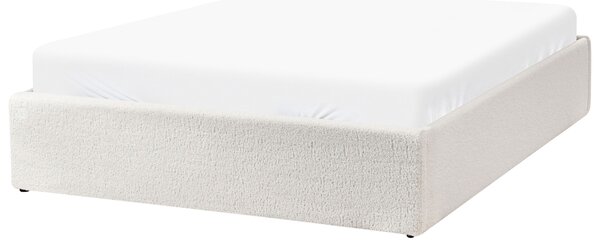 Ágyneműtartós ágy fejtámla nélkül DINAN Buklé Törtfehér 120 x 200 cm