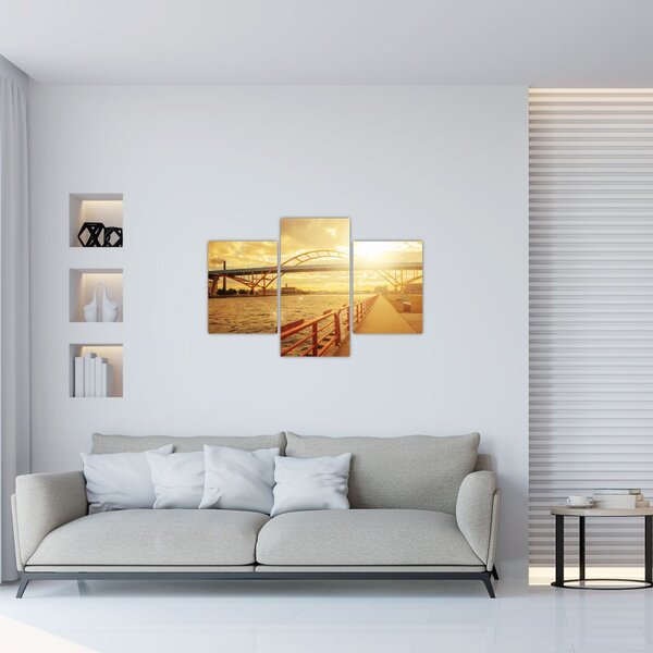 Kép a hídról napnyugtakor (90x60 cm)