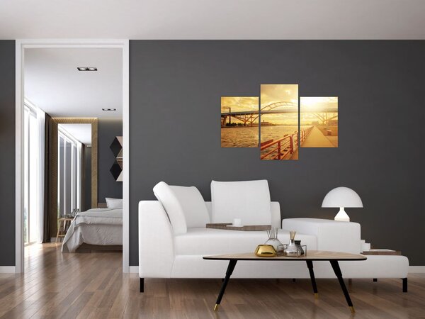 Kép a hídról napnyugtakor (90x60 cm)