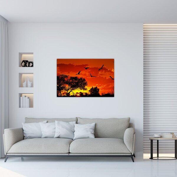 Madarak képe naplementekor (90x60 cm)