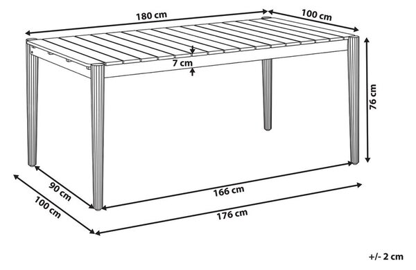 Kerti asztal MANADO 180 cm 100 cm Akácfa Világosbarna