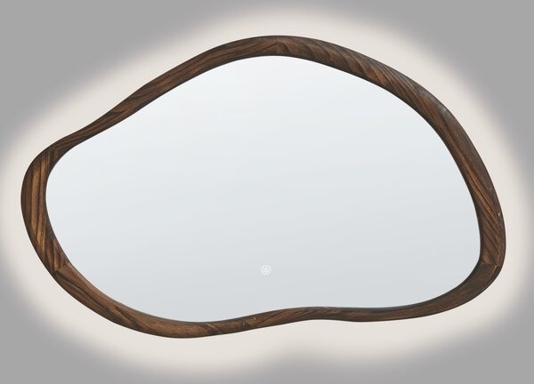 LED fürdőszobai tükör MANCEY 93 cm 60 cm Sötétbarna