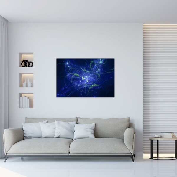Kép - kék absztrakció (90x60 cm)