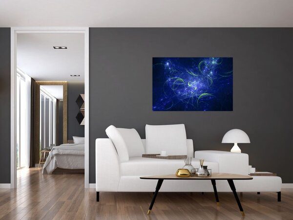 Kép - kék absztrakció (90x60 cm)