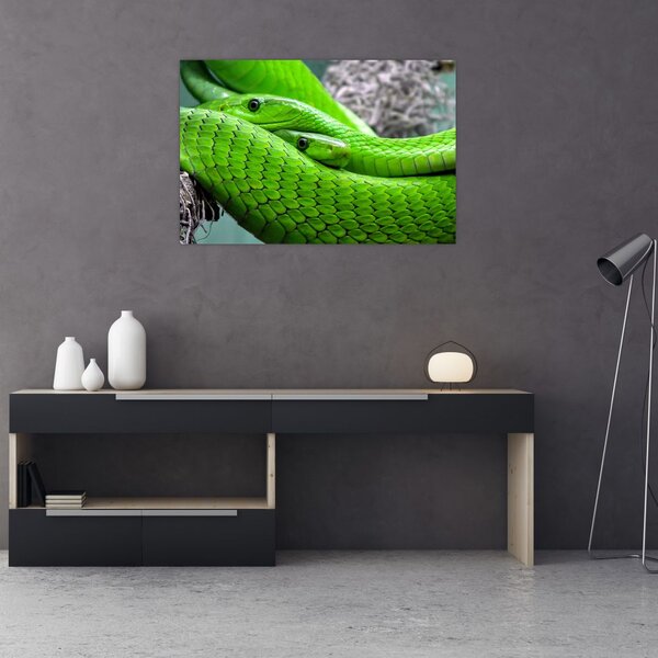 Zöld kígyók képe (90x60 cm)