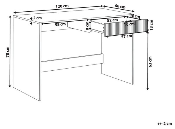 Íróasztal LUTETIA Fehér 120 cm 60 cm