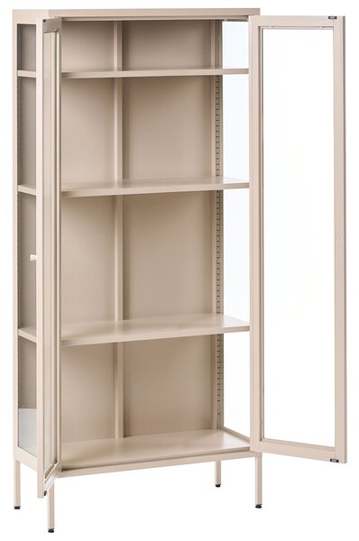 Üveges vitrin HARTY Fém 80 cm Bézs