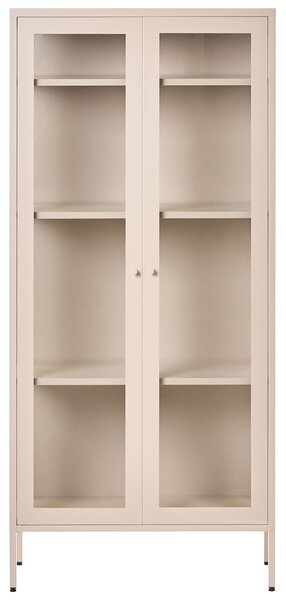 Üveges vitrin HARTY Fém 80 cm Bézs