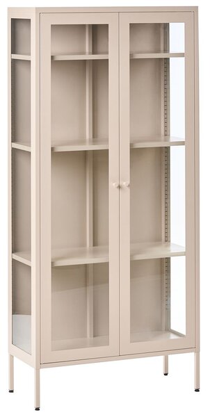 Üveges vitrin HARTY Fém 80 cm Bézs
