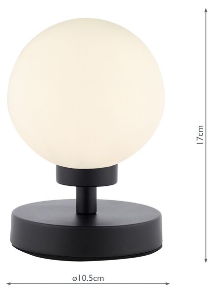 Dar lighting modern asztali lámpa esben fekete opál daresb4122-02
