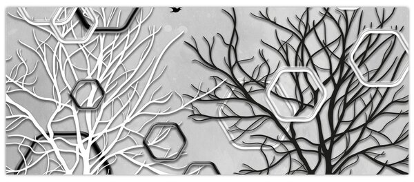 Absztrakt kép a fák (120x50 cm)