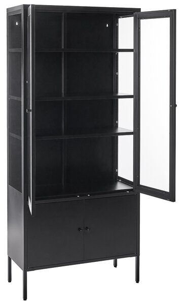 Üveges vitrin OXTED 80 cm Fém Fekete