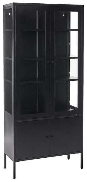 Üveges vitrin OXTED 80 cm Fém Fekete