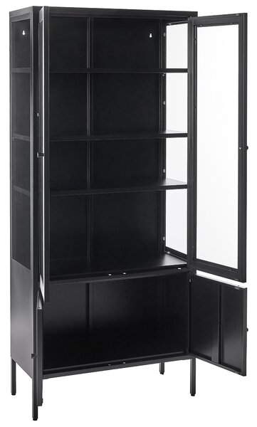 Üveges vitrin OXTED 80 cm Fém Fekete