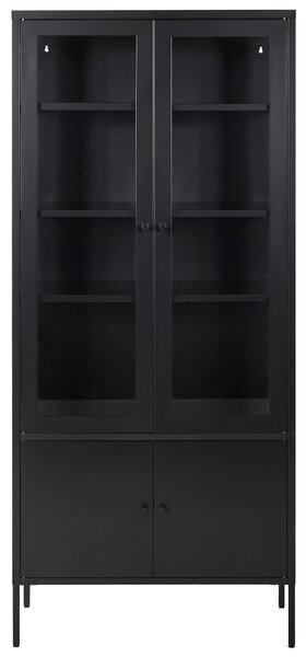 Üveges vitrin OXTED 80 cm Fém Fekete