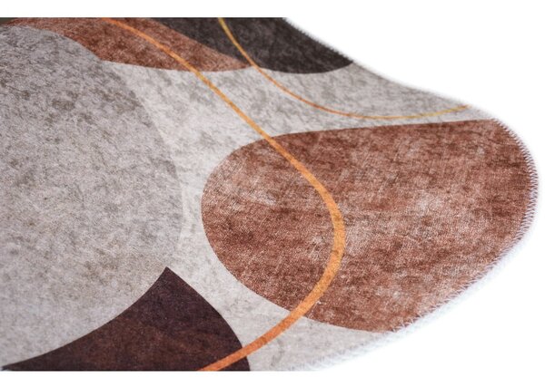 Barna-krémszínű mosható szőnyeg 60x100 cm Oval – Vitaus