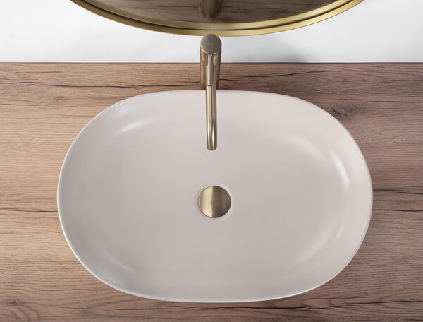 Rea Cleo, asztali mosogató 605x410x140 mm, bézs matt, REA-U9655