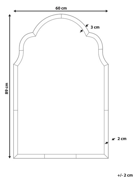 Falitükör NORVILLE 60 cm 90 cm Zöld
