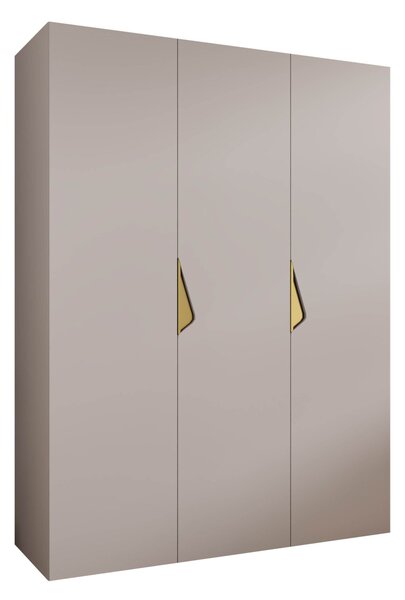 Gardróbszekrény Hartford 619, Laminált forgácslap, 202x150x52cm, Kasmír, Aranysárga