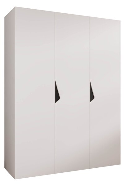 Gardróbszekrény Hartford 619, Laminált forgácslap, 202x150x52cm, Fehér, Fekete