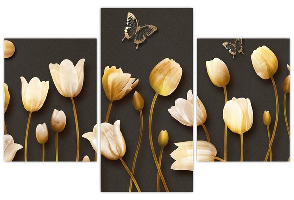 Kép - Tulipánok - absztrakt (90x60 cm)