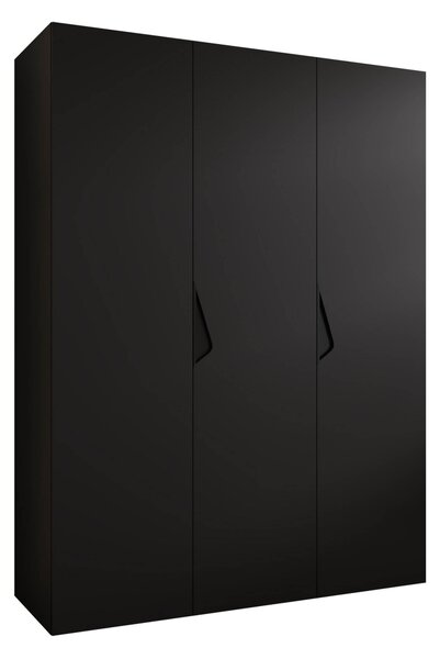Gardróbszekrény Hartford 619, Laminált forgácslap, 202x150x52cm, Fekete