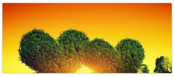Kép - szív a fák tetején (120x50 cm)