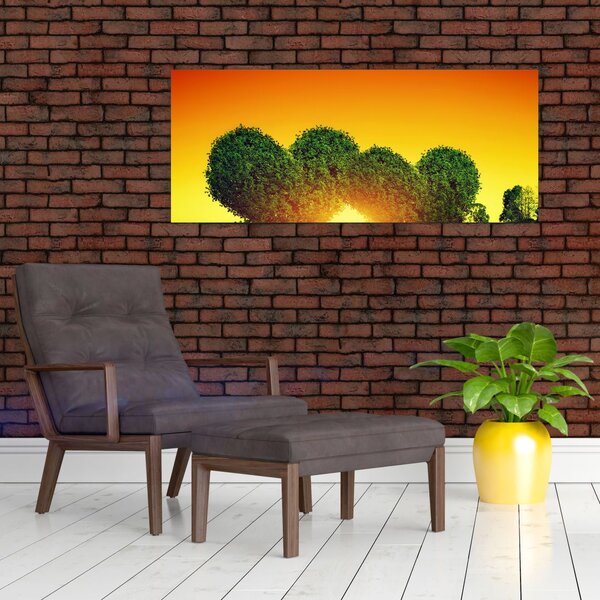 Kép - szív a fák tetején (120x50 cm)